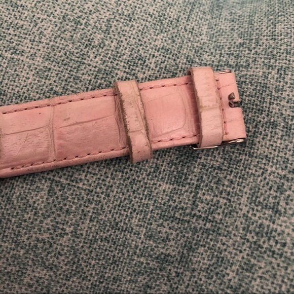 Guess Pink Rhinestone Genuine Leather Watch - Picture 4 of 6